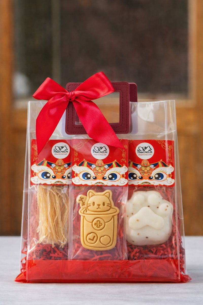 🧧 預訂PawchelinHK 寵物賀年禮盒｜風乾海味 + 蘿蔔糕 + 新年曲奇